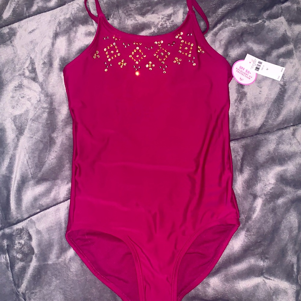 Justice maroon one piece